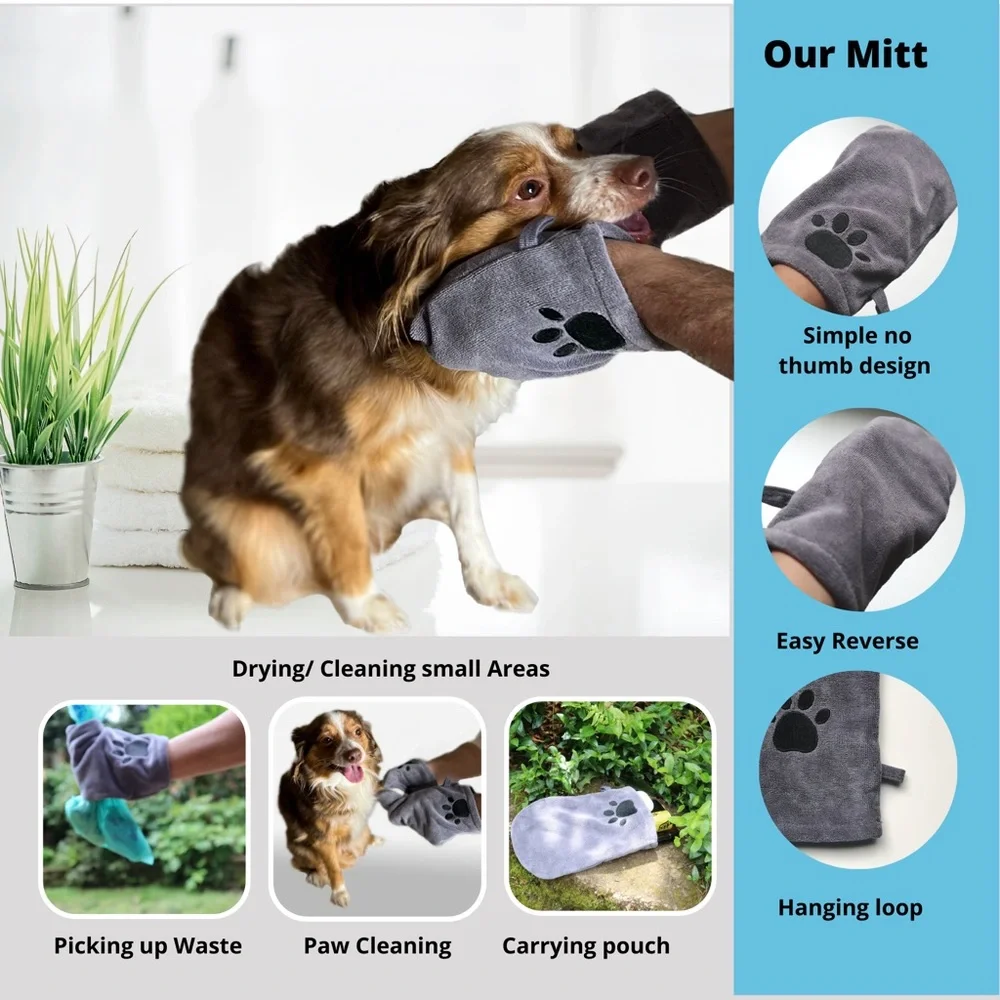 Penny & Niko Pet Towel and Mitt Gift Set - New -